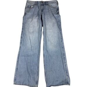 Hollister Women's 25  Low-Rise Skater Baggy Jeans Light Wash Wide Leg Denim